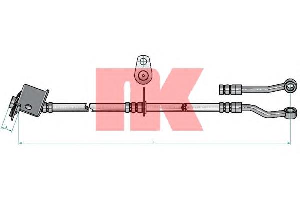 Шланг гальмівний передній, правий NK 853480 ціна, від 26.19 USD