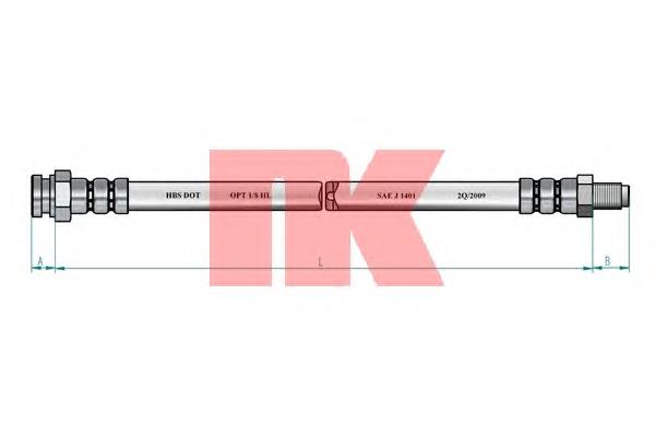 Купити FT2821 K&K Шланг гальмівний задній