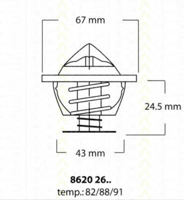 Купити 86202682 Triscan Термостат в корпусі