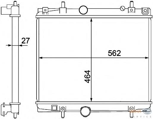 Радіатор охолодження двигуна 8MK376767141 HELLA