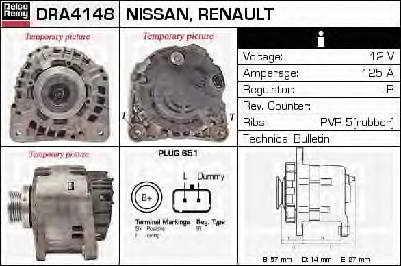 Генератор DRA4148 Delco Remy