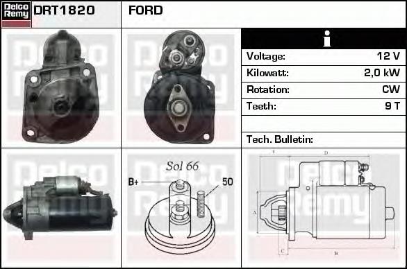 Стартер DRT1820 Delco Remy