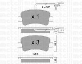 Задні гальмівні колодки Metelli 2208990 ціна, від 27.35 USD