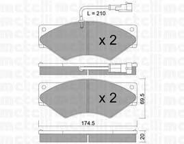 Гальмівні колодки Metelli 2208491 ціна, від 37.27 USD
