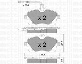 Передні тормозні колодки 2208530 Metelli