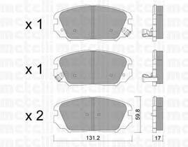 Колодки гальмівні передні, дискові 2208850 Metelli