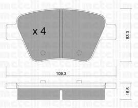 Колодки гальмові задні, дискові 2208890 Metelli