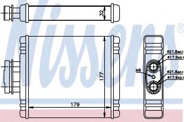 Радіатор пічки (обігрівача) Nissens 73654 ціна, від 43.29 USD