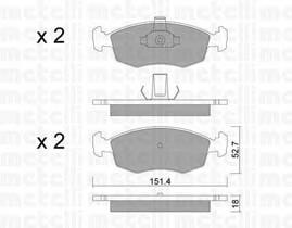 Колодки гальмівні передні, дискові 2202743 Metelli