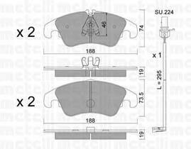 Колодки гальмівні передні, дискові 2207754K Metelli