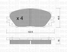 Колодки гальмівні передні, дискові 2207451 Metelli