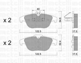 Колодки гальмові задні, дискові 2206662 Metelli