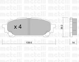 Колодки гальмові задні, дискові 2206130 Metelli