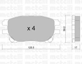 Колодки гальмівні передні, дискові 2206150 Metelli