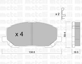 2206160 Metelli Передні гальмівні колодки