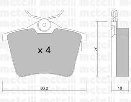 Задні гальмівні колодки Metelli 2206020 ціна, від 16.96 USD