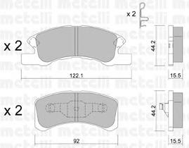 Колодки гальмівні передні, дискові 2206050 Metelli