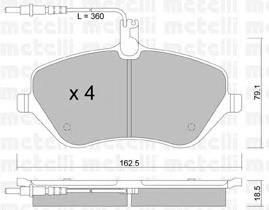 Колодки гальмівні передні, дискові 2206010 Metelli