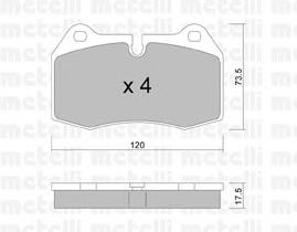 Колодки гальмівні передні, дискові 2206450 Metelli