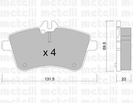 Передні тормозні колодки 2206470 Metelli