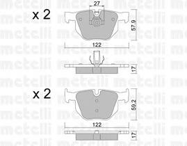 Купити 2206440 Metelli Задні колодки