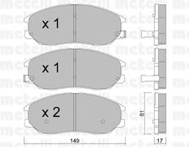 Колодки гальмівні передні, дискові 2206330 Metelli