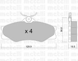 Колодки гальмівні передні, дискові 2206360 Metelli