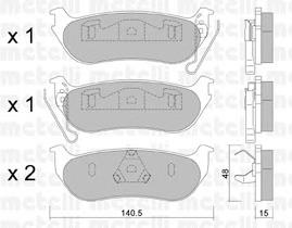 Колодки гальмові задні, дискові 2206270 Metelli