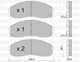 Колодки гальмівні передні, дискові 2206310 Metelli