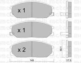 Колодки гальмівні передні, дискові 2206320 Metelli