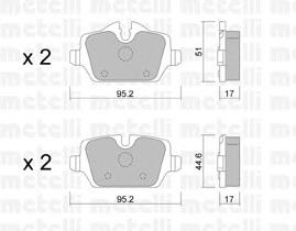 Колодки гальмові задні, дискові 2206410 Metelli