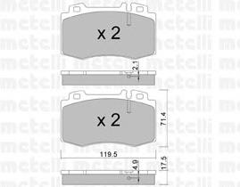 Гальмівні колодки Metelli 2205635 ціна, від 25.32 USD