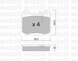Задні дискові колодки Metelli 2205640