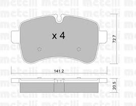 Задні гальмівні колодки Metelli 2207110 ціна, від 32.54 USD