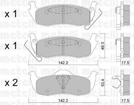 Колодки гальмові задні, дискові 2207200 Metelli