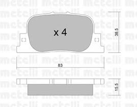 Задні гальмівні колодки 2207520 Metelli