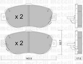 Колодки гальмівні передні, дискові 2207560 Metelli