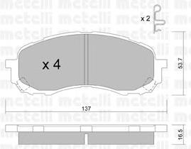 Колодки гальмівні передні, дискові 2207620 Metelli