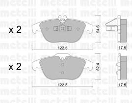 Колодки гальмові задні, дискові 2206660 Metelli