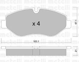 Гальмівні колодки Metelli 2206710 ціна, від 27.32 USD