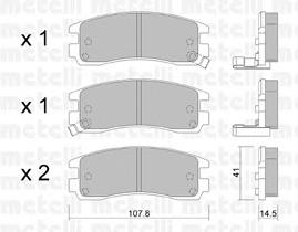 Колодки гальмові задні, дискові 2206970 Metelli