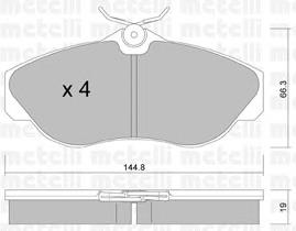 Колодки гальмівні передні, дискові 2203500 Metelli