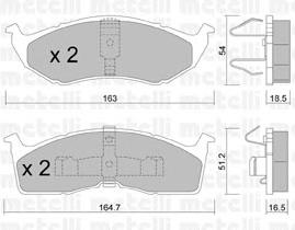 Передні тормозні колодки 2203560 Metelli