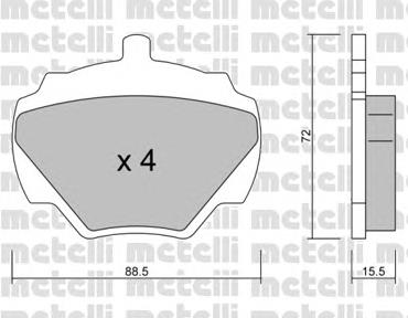 2203530 Metelli колодки гальмові задні, дискові
