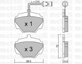 Колодки гальмові задні, дискові 2203531 Metelli