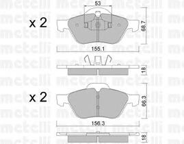 Гальмівні колодки Metelli 2203350 ціна, від 23.11 USD