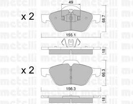 Гальмівні колодки Metelli 2203351 ціна, від 25.12 USD