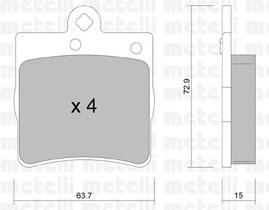 Колодки гальмові задні, дискові 2203430 Metelli