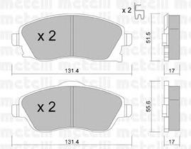 Гальмівні колодки Metelli 2203400 ціна, від 17.12 USD