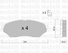 Колодки гальмівні передні, дискові 2203970 Metelli